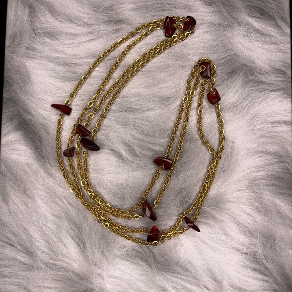 Elegant Blue Chain Pendant Necklace + waistbelt - Picture 4 of 5